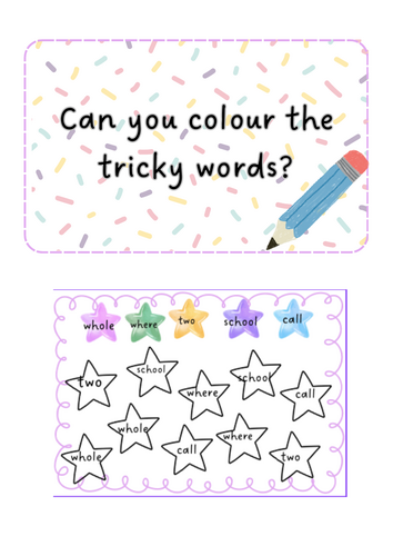 Phonics - Colour the tricky words