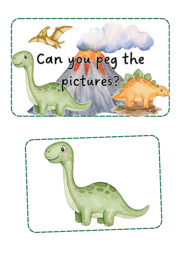 Dinosaurs - peg the pictures