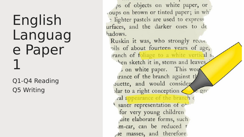 English Language Paper 1 Overview Booklet | Teaching Resources