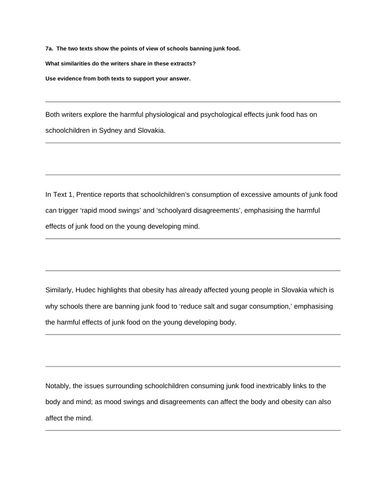 Edexcel English Language Paper 2 Q7a and Q7b practice | Teaching Resources