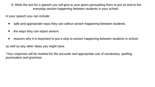 Edexcel English Language Paper 2 Transactional Writing Q8 practice ...