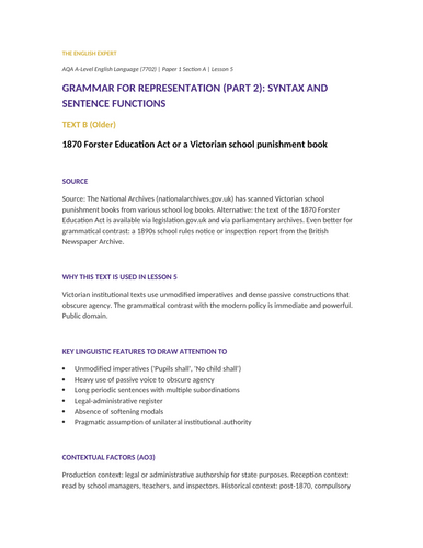 AQA A-Level English Language Paper 1 Section A | Complete Teaching ...