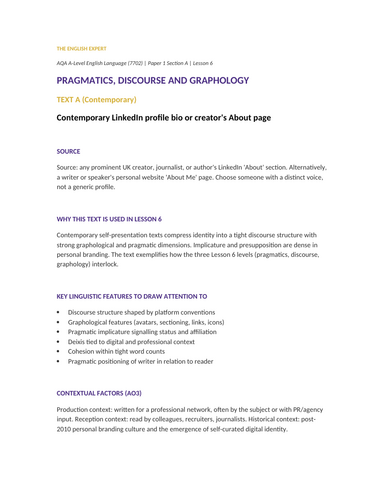 AQA A-Level English Language Paper 1 Section A | Complete Teaching ...