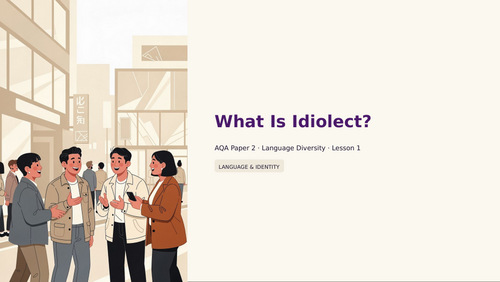 AQA A-Level English Language – Idiolect & Sociolect | Complete Scheme ...