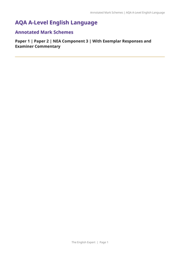 AQA A-Level English Language Complete Curriculum Support Pack ...