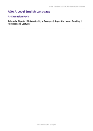 AQA A-Level English Language Complete Curriculum Support Pack ...