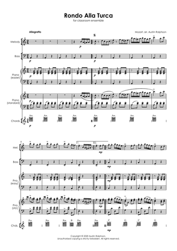 Classroom Performance: Rondo Alla Turca (Turkish Rondo) with backing ...
