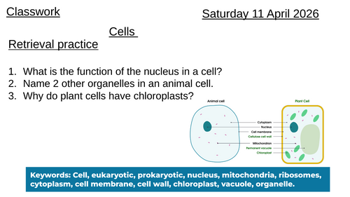 KS4 Cells complete lesson (AQA GCSE Trilogy and Separate Biology ...