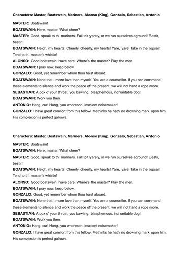 KS3 Drama Scripts: The Tempest Power & Character Pack | Year 8 Drama ...