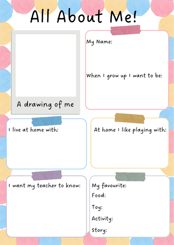 Transition - All about me - colorful