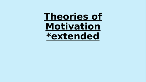 Sport Psychology - Motivation Theories