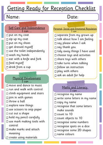 Transition - Reception ready checklist