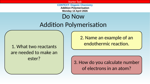 AQA GCSE Chemistry Polymers