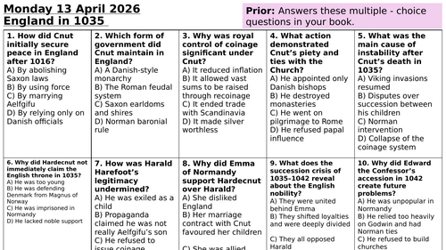 OCR A Level History Y102 | Anglo-Saxon & Norman England | Lesson 2 ...