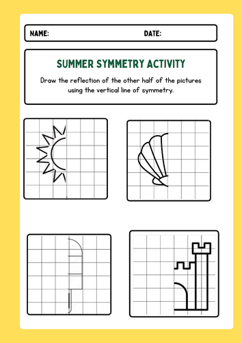 Summer Symmetry Activity (2 pages)