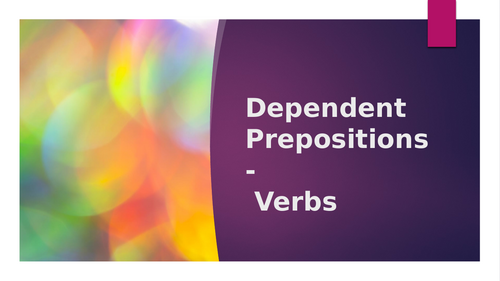 Dependent Prepositions (Verbs) | Teaching Resources