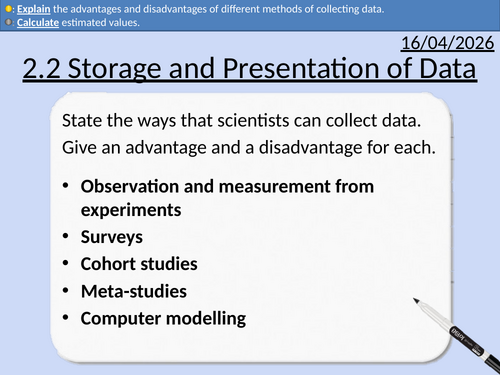 OCR AAQ in Applied Science: 2.3 Storage and Presentation of Data