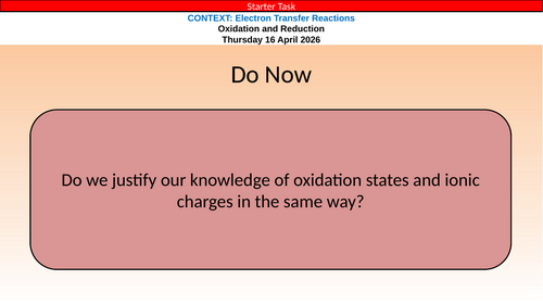 IB Chemistry (2025) R3.2 Electron Transfer Reactions