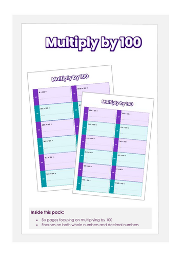 Multiplying numbers by 100