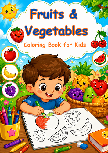 Fruits and Vegetables Coloring Book for Kids | Teaching Resources