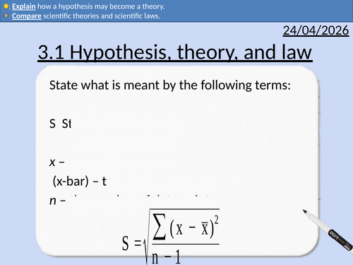 OCR AAQ in Applied Science: 3.1 Hypothesis, theory, and law