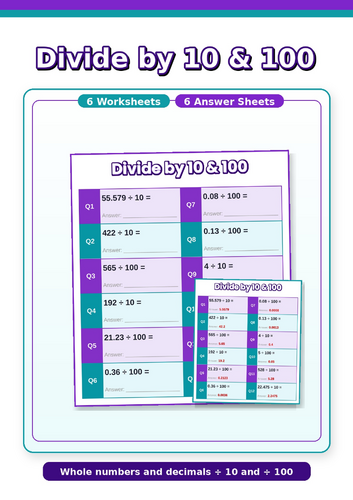 Dividing numbers by 10 and 100