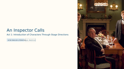 Introduction of Characters in An Inspector Calls-Stage Directions ...
