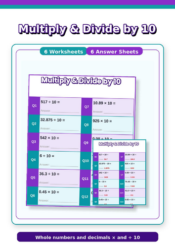 Multiplying and Dividing numbers by 10