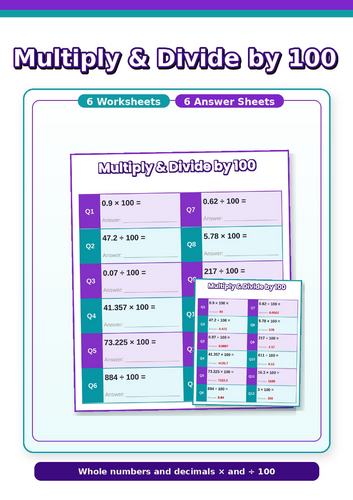 Multiplying and Dividing numbers by 100