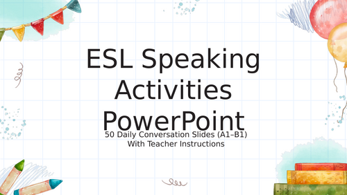 ESL Conversation Lesson | Daily Speaking Topics | No-Prep PowerPoint ...