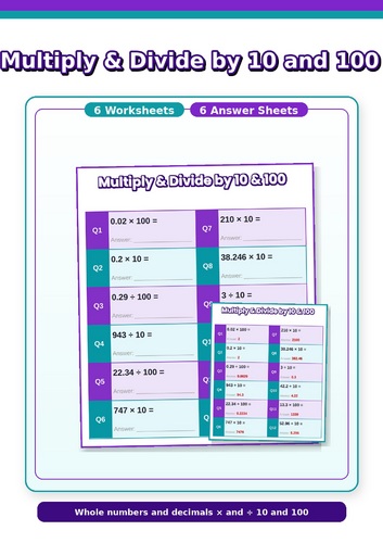 Multiplying and Dividing numbers by 10 and 100