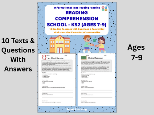 Reading Comprehension School Worksheets (Ages 7–9) | 10 Texts & Questions