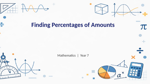 Finding Percentages of Amounts | Year 7 Maths Lesson, Worksheet ...