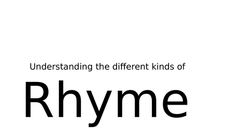 Understanding Rhyme - Titles and Music - KS3 intro to poetry