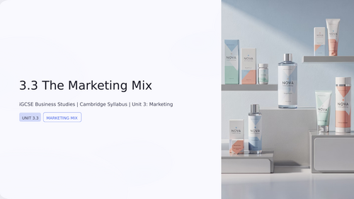 iGCSE Business - 3.3 Marketing Mix | Teaching Resources