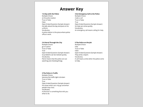 Reading Comprehension Police Worksheets (Ages 7–9) | 10 Texts ...