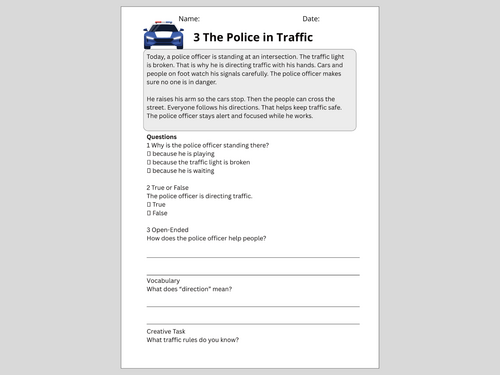 Reading Comprehension Police Worksheets (Ages 7–9) | 10 Texts ...