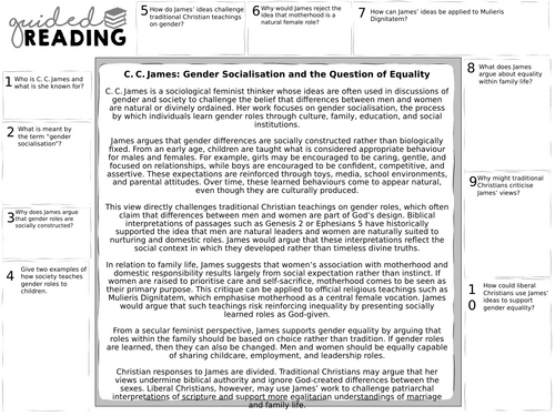 OCR A-Level Gender and Society: C.C.James