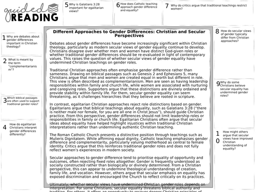 OCR A-Level Gender and Society:  Different Approaches to Gender Differences