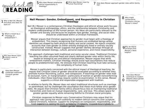 OCR A-Level Gender and Society:  Neil Messer