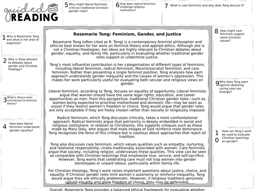 OCR A-Level Gender and Society: Rosemarie Tong