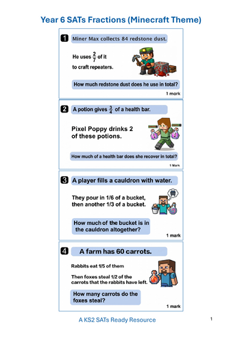 Year 6 Maths SATs Interactive & Printable Maths Fractions Worksheet ...