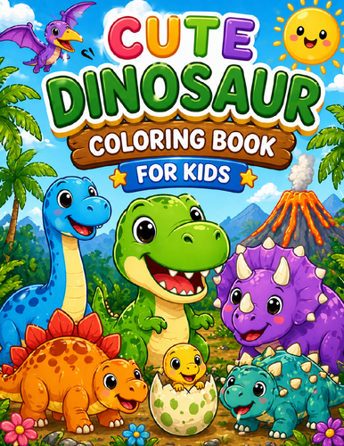 Cute Dinosaur Coloring Book for Kids | Teaching Resources