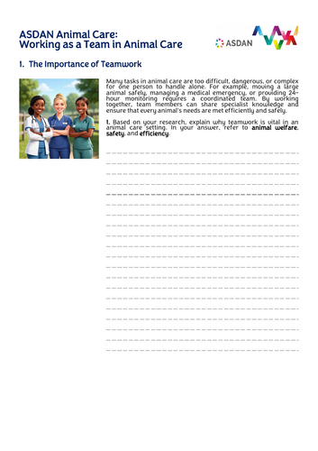 ASDAN Animal Course - Working as a Team with Animals