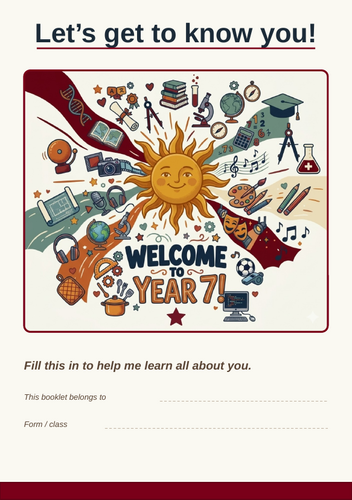 Year 6 to Year 7 Transition New Tutor Booklet | Teaching Resources