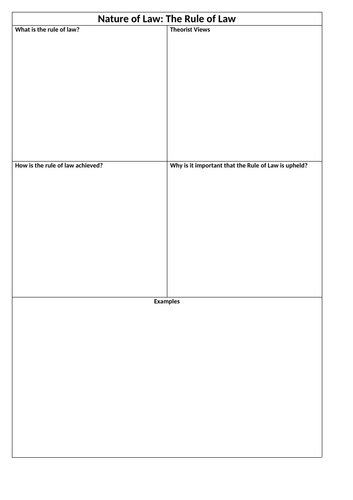 Rule of Law Nature of Law Lessons and Activities OCR A Level Law H418 ...