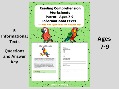 Reading Comprehension Parrots Year 3 – Nonfiction Texts | Worksheets with Questions and Answers