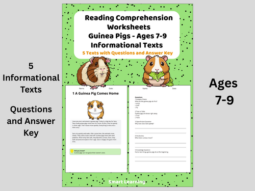 Reading Comprehension Guinea Pigs Year 3 – Nonfiction Texts | Worksheets with Questions and Answers