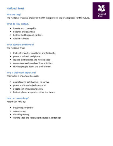 ASDAN - PDP - 5A7 - Find out about a conservation organisation ...