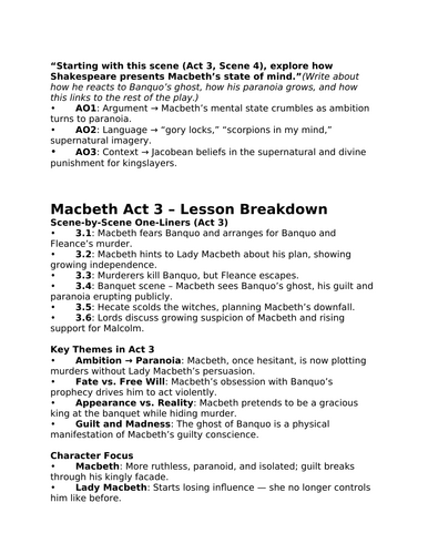 GCSE Macbeth Revision Bundle | Quotes, Flashcards, Scene Analysis ...